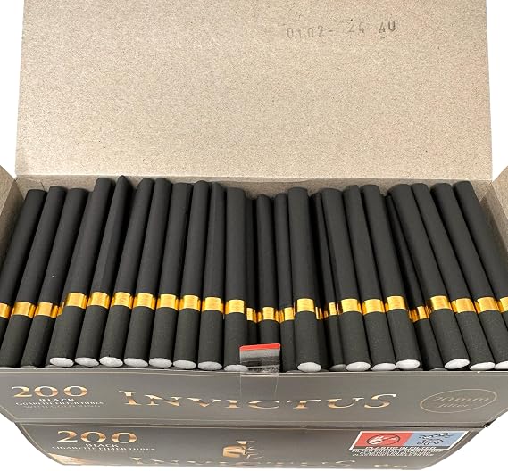 Black Empty Regular 20mm Filter Tubes with Golden Ring - 400 Tubes