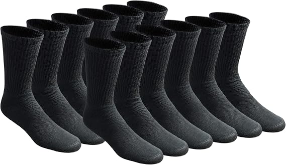 Dickies Men's All Purpose Cushion Crew Socks, Available in M-XL (6, 12 Pairs)
