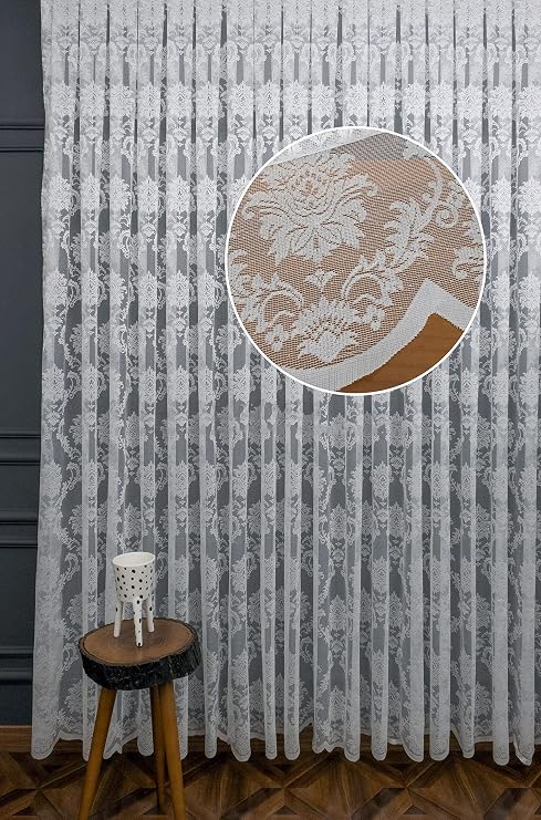 Evdepo Home Kırık Beyaz Ekstraforlu Pilesiz Tül Perde 100 x 200 cm