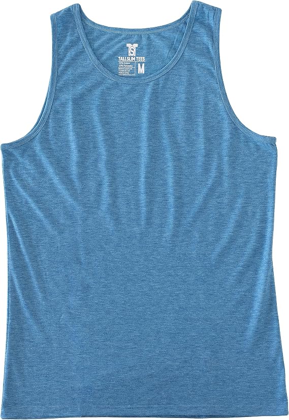 TallSlim Men's Original Tank Top Shirt, Long Slim Fit