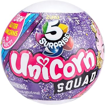 5 Surprise Unicorn Squad Series 2 Mystery Collectible Capsule by ZURU (2 Pack PVC Tube), Purple