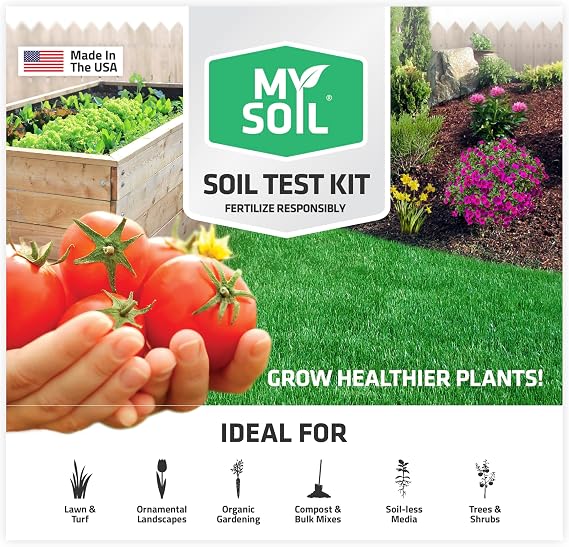 MySoil Soil Test Kit, Unlock Your Lawn & Garden Potential, Complete & Accurate Nutrient and pH Analysis with Recommendations Tailored to Your Soil and Plant Needs