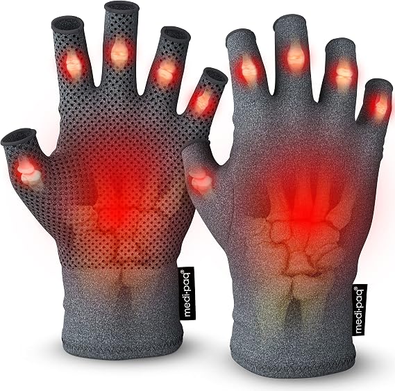 Medipaq Arthritis Compression Gloves, 1 Pair Small Fingerless | With Grip · Hand Support for Joints, Hands and Fingers
