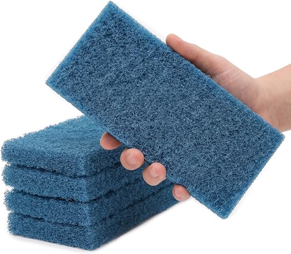 KLEEN HANDLER Medium Duty Cleaning Scrub Pad, Pack of 5,Blue, 10 x 4.6 in | Scouring Sponges for Kitchens, Bathrooms, Counters and Floors Cleaning