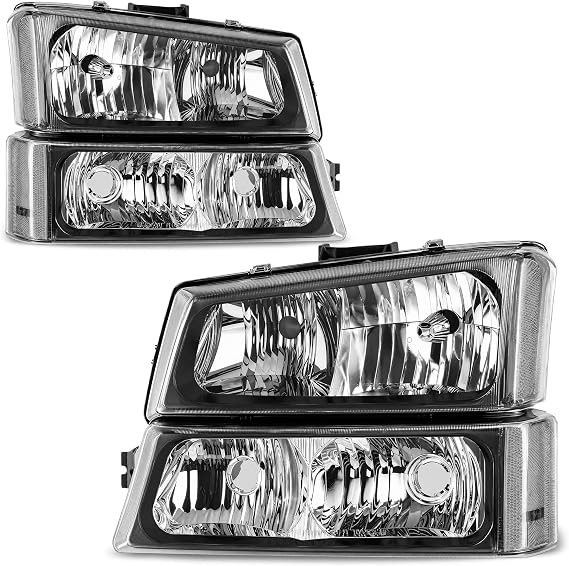 AUTOSAVER88 Headlight Compatible with 2003-2006 Chevy Silverado Black