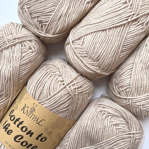 Cotton to The Core #3 DK Cotton Yarn, 6-Pack (852Yds/300G), Almond Tan