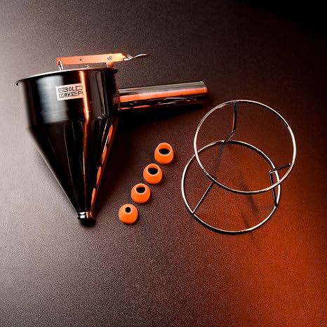 Bold Maker Handheld Stainless Gummy/Candy Depositor Funnel (v2) with Nozzle Accessories, Stand for Gummies, Candies, Chocolate, Batter and Baked Goods