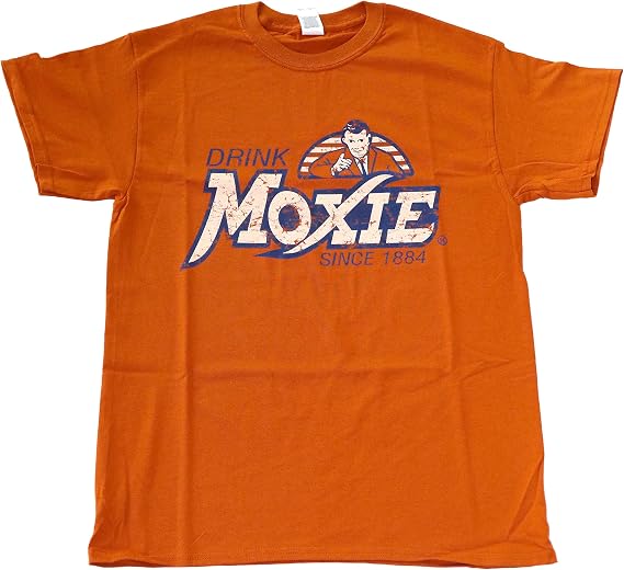 Moxie Men's T-Shirt, Distressed Vintage Tee, Distinctively Different (Medium) Texas Orange