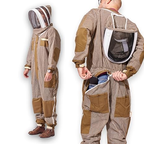 Sting Stopper Ventilated Beekeeping Suit, Olive Green, Medium