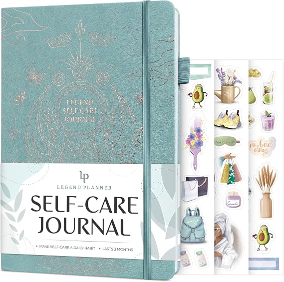 Legend Self-Care Journal for Women, Daily Mental Health Diary, Blue Surf