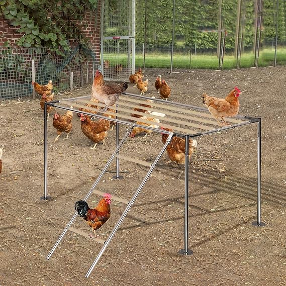 Chicken Roosting Ladder, Chicken Perch Coop, Large Metal Coop Accessories, Strong and Durable, Easy to Installation&Clean, Backyard Playground, 43.3' L X 19.3' W X 39.4'