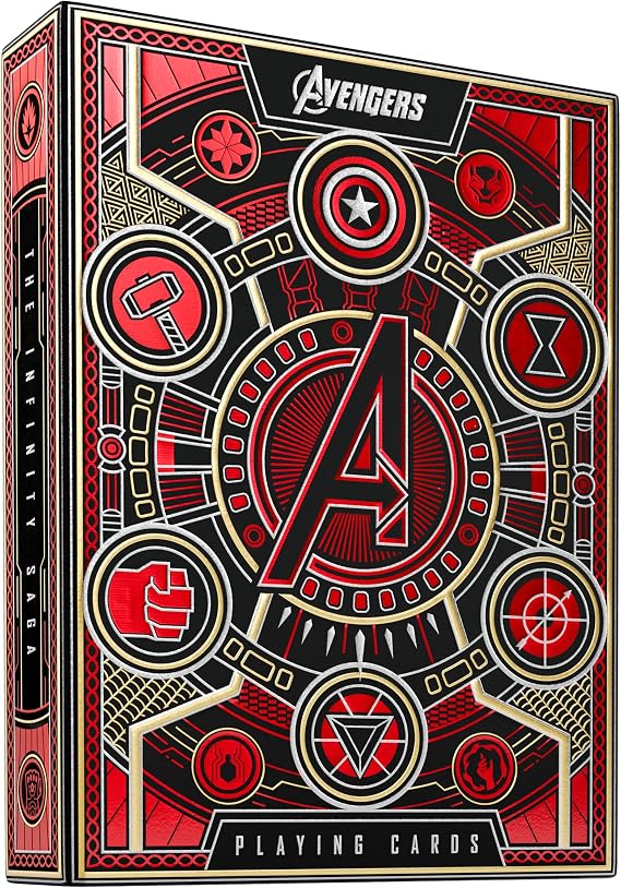 theory11 Avengers Red Edition Premium Playing Cards - Marvel Studios' The | Infinity Saga Deck; Material: Paper; For ages Adult