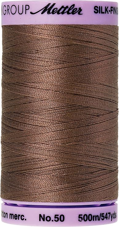 Mettler Silk-Finish Solid Cotton Thread, 547 yd/500m, Espresso
