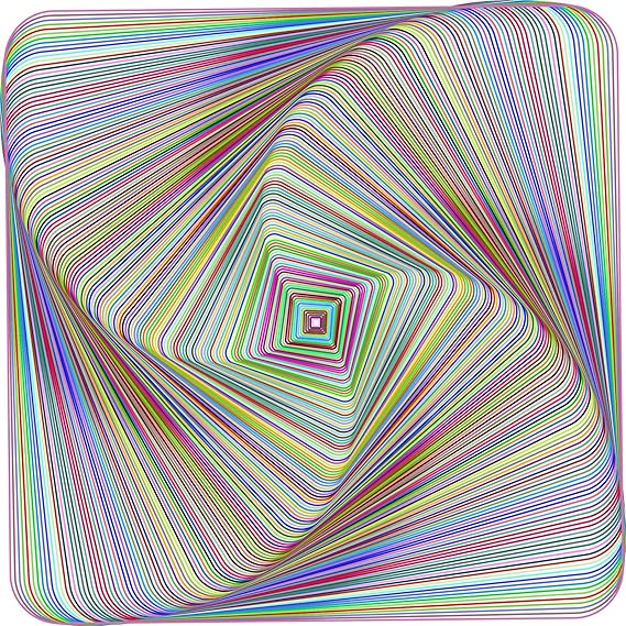 Bgraamiens Puzzle-Twisted 3D Colorful squares-1000 Pieces Square Puzzle Color Challenge Jigsaw Puzzles for Adults