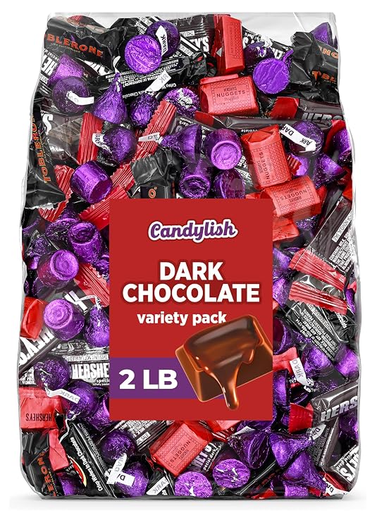 Dark Chocolate Candy Mix, 2 lb Bulk Individually Wrapped Candies
