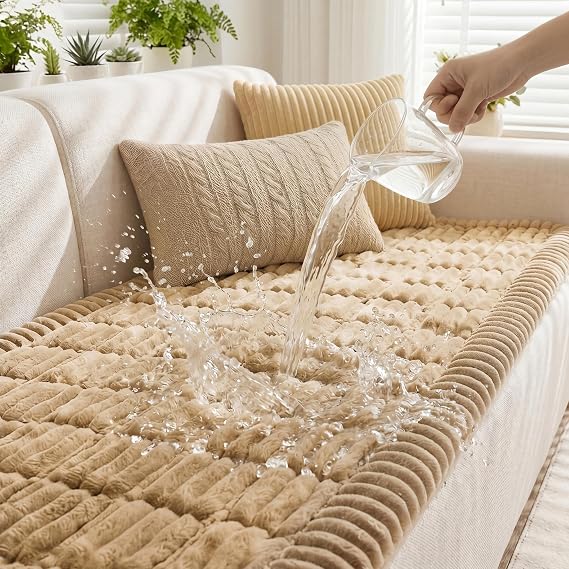 Fixwal Waterproof Flannel Dog Couch Cover, 27.6" x 59", Coffee