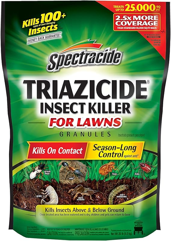 Spectracide Triazicide Insect Killer For Lawns Granules, Kills All Listed Lawn-Damaging Insects, 20 lb bag