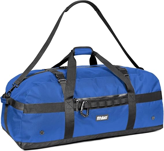 Fitdom 132L 36" Extra Large Heavy Duty Equipment Travel Storage Duffle Bag | 80 lb Capacity, Reinforced Base, Compression Straps & Team Lift Handles for Sports Gear, Camping, Travel & Equipment Storage