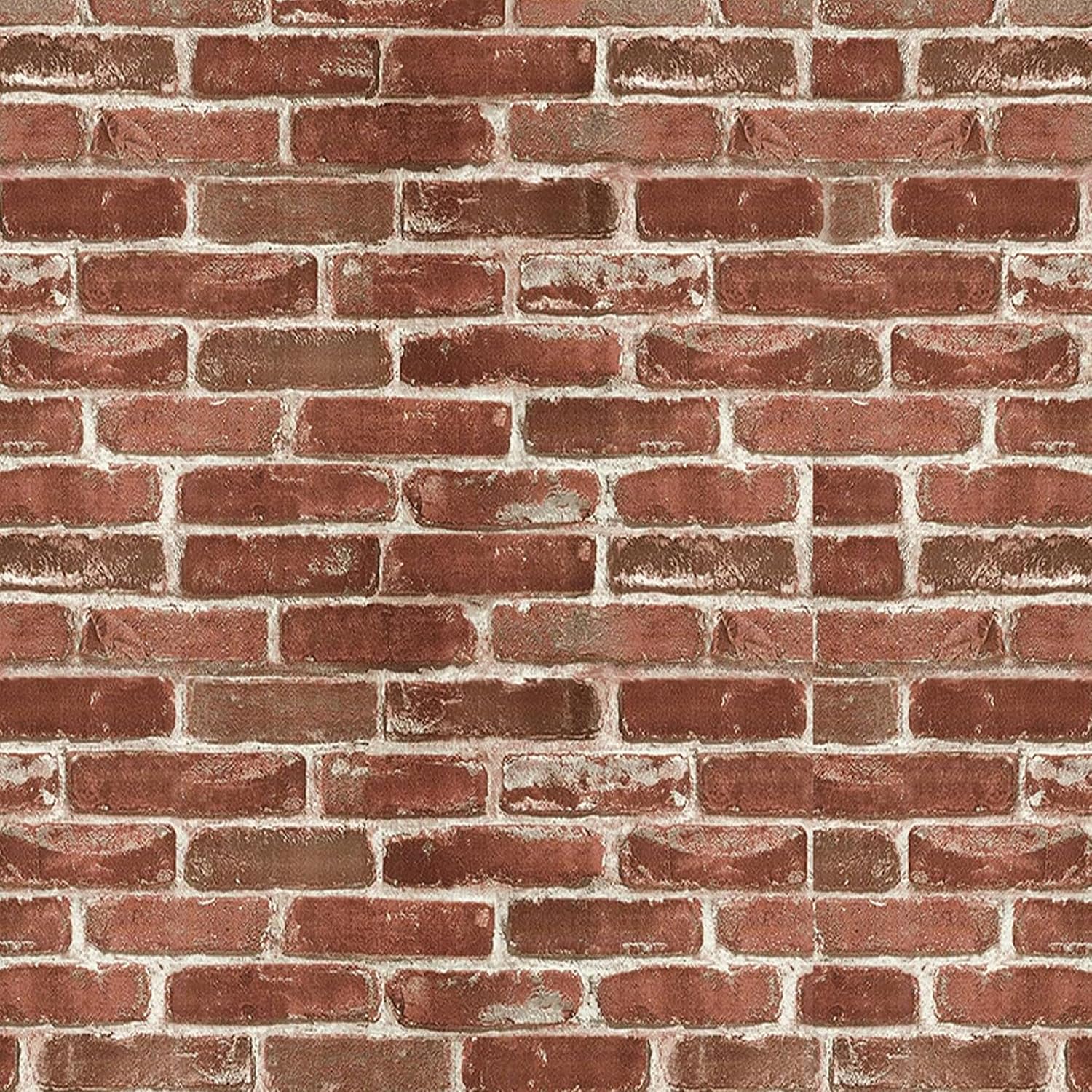 Red Brick Self Adhesive Wallpaper, Brick Effect Peel and Stick Wallpaper, Waterproof Vinyl Vintage Wallpaper, Wall Sticker for Christmas Decor House Wall Furniture Renovation, ZW014415
