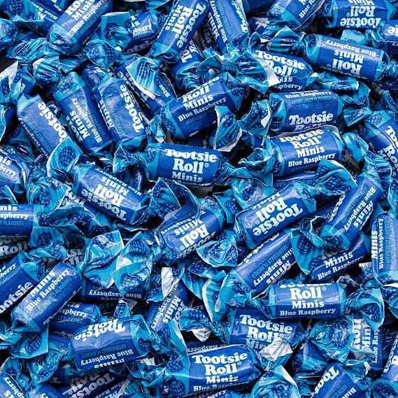 Frooties Candy Bulk 1 lb - Blue Raspberry | Tootsie Roll Minis | Blue Candy for Baby Shower and Holiday Parties | Individually Wrapped