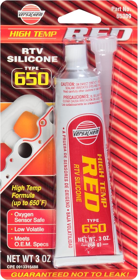 Versachem 65309 Low Volatile High Temperature Red Silicone - 3 oz.