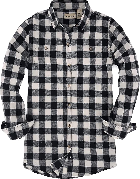 Backpacker Women's Casual Boyfriend Button Down Flannel Shirt