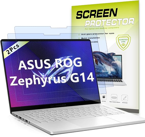 ブルーライト防止スクリーンプロテクター 2枚パック ASUS ROG Zephyrus G14 GA403 ノートパソコン用スクリーンプロテクター | 14インチ 2024-2025| アンチブルーライト、アンチグレアモデル2024-2025のみに対応!