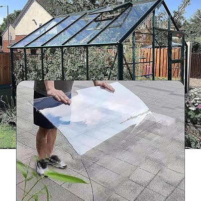 Polycarbonate Panel Roofing Sheets,Clear Acrylic Plastic Sheet,Outdoor Awning Shelter,UV Protection Rainproof Roof Cover,Roof Cladding,Greenhouse Shed Canopy,Easy to Cut 0.6x7m2x23ft