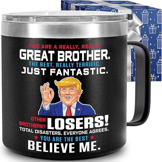 Gifts for Brother from Sister, Birthday Gift for Adult Older Bro, You Are A Really Great Brother Mug Tumbler 14Oz - Insulated Coffee Cup with Lid and Gift Box