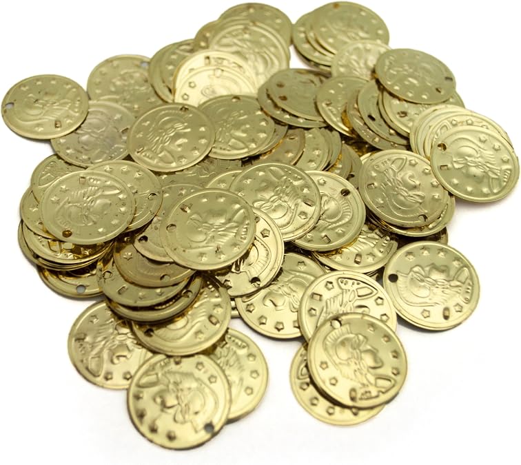 100pc Belly Dance Coins For Costume DIY, Cavalier Design On One Side