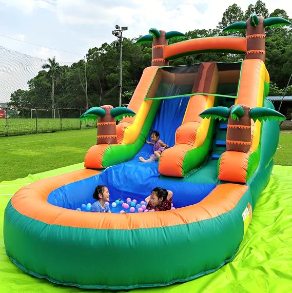 21FT(L) Commercial Water Slide for Adults Kids, 100% PVC Inflatable Adult Water Slide with 950W Blower, 0.45mm Heavy Duty Vinyl Blow Up Water Slides Backyard Outdoor, 21x9x12ft