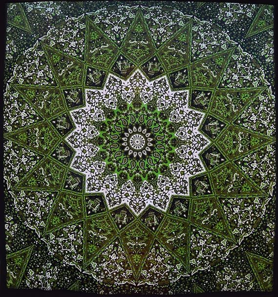Popular Handicrafts Popular Twin Psychedelic Mandala Hippie Tapestry Indian Wall Hanging Bedspread 84x54 Inches (215x140cms)