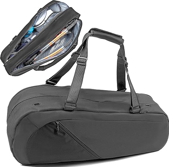 Athletico Tennis Bag and Racketball Bag - Tennis Bags for Women and Men to Hold Tennis Racket, Racquetball Racket, Pickleball Paddles and Other Equipment or Gear (Black)