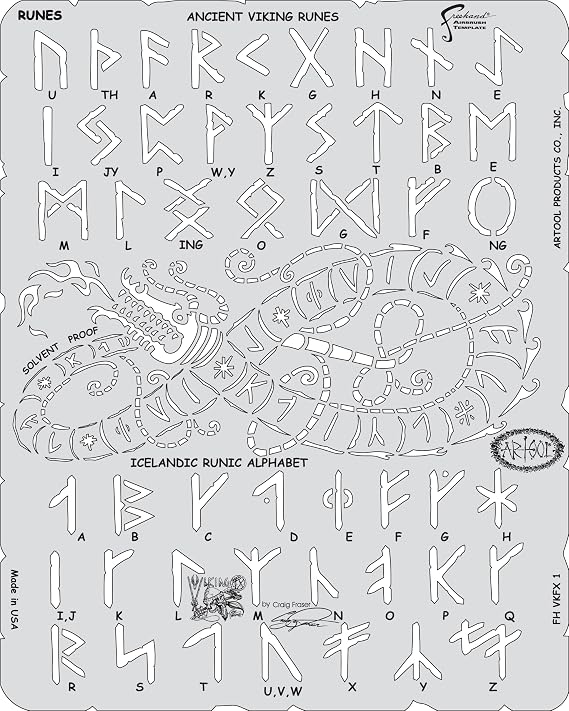 Artool Freehand Airbrush Templates, Viking Runes