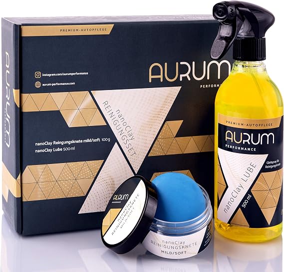 Aurum-Performance Car Cleaning Clay Set Effective with 500 ml Lubricant