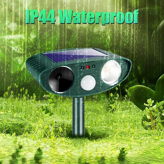 Solar Ultrasonic Animal Repeller Outdoor Deterrent Device