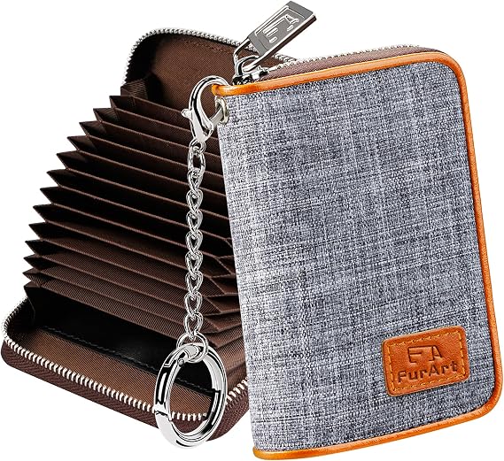 FurArt Zipper Wallet Women RFID Credit Card Holder keychain Wallet