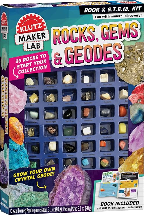 Rocks, Gems and Geodes: Maker Lab (Klutz STEM Kit) 8" x 1.5" x 11.5"