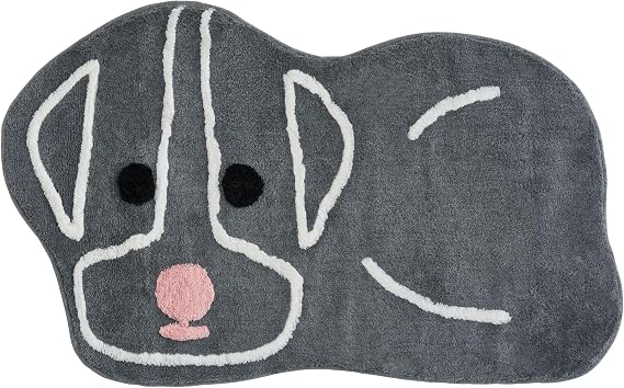 El Dokuma Köpek Şekli Alan Halı, Makinede Yıkanabilir Yuvarlak Kabarık Komik Soğuk Yumuşak Halı Banyo Oturma Odası Dekorasyon için, Çocuk oyun odası Dekor Halı mat