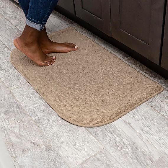 Ritz Accent Rug, Washable, Stain Resistant Kitchen Rug with Latex Backing, Door Mat for Floor, 20"x36", Beige