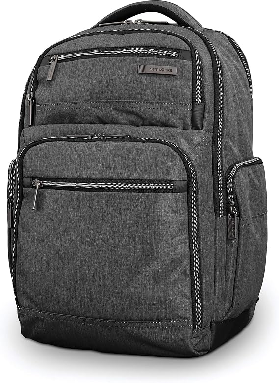 Samsonite Modern Utility Double Shot Laptop Backpack, Charcoal Heather, One Size