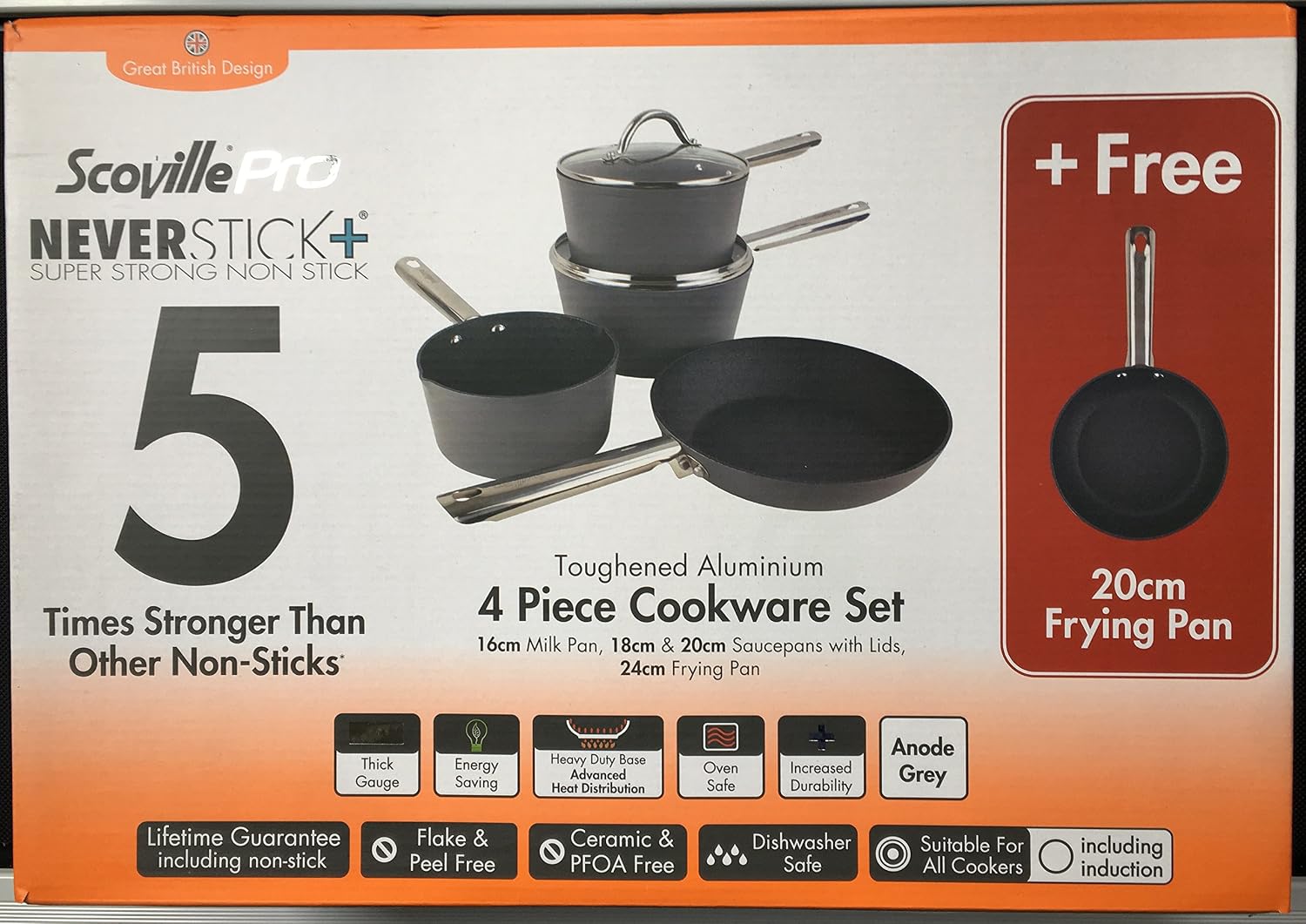 Scoville Pro 4 Piece  Free Frying Pan Cookware Set