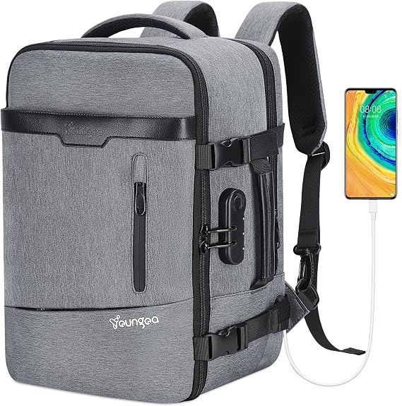 Cabin Bag Backpack 40x20x25cm for Ryanair Underseat Carry-on Backpack Hand Luggage 20L Cabin Size YG063 Light Grey