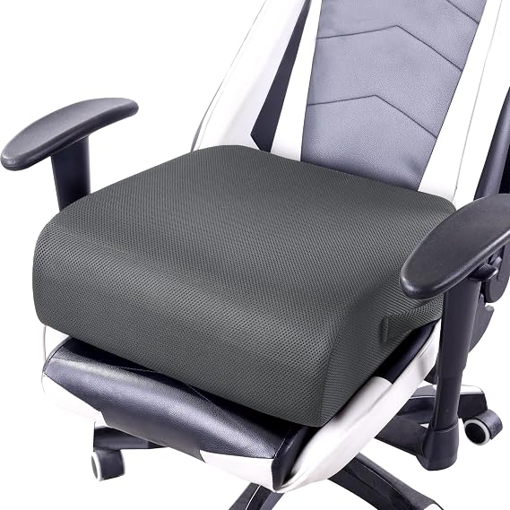 Extra Thick Chair Cushions,Office Chair Booster Seat Cushion to Raise Seat Height for Pain Relief,18 x 16 x 6 inch Non Slip Memory Foam Thick Cushion with Carry Handle(Dark Grey)
