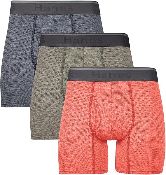 Hanes Men's Hanes Men's Comfort Flex Fit Breathable Stretch Mesh Boxer Brief, 3 Pack, Size Large