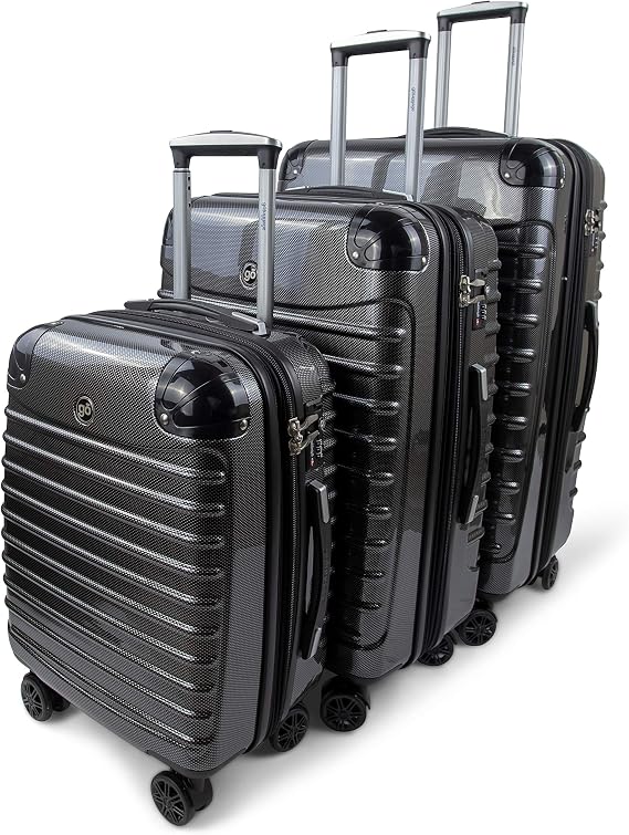 Modern Hard Suitcase Set - Higest Quality Large Carry On Hard Travel Case With Wheels - Best Deal For The Best Quality (Black)