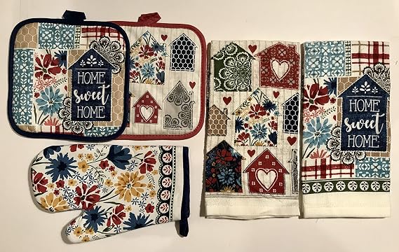 True Living 5 Piece Kitchen Towel Set (Home Sweet Home)