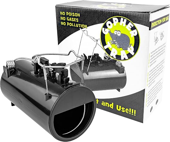 Gopher Trap Rodent Trap for Pest Control, Reusable Rugged Plastic Black Hole Design