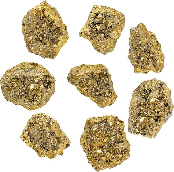 Wowagoga 8 Pcs 15-25mm Natural Pyrite Stone Raw