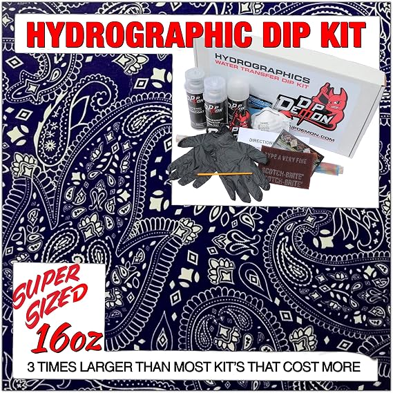 Hydrographic Dip Kit White Paisley 16oz dip Demon Hydro dip Dipping